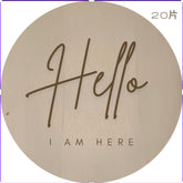 New Arrival Disc - I Am Here Wooden Plaque - Baby Announcement Idea - Baby Pandas
